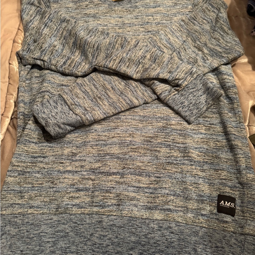 Scotch & Soda Gray and Blue Crewneck Sweater